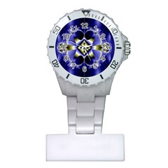 Fractal Fantasy Blue Beauty Plastic Nurses Watch by Nexatart