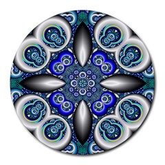 Fractal Cathedral Pattern Mosaic Round Mousepads by Nexatart