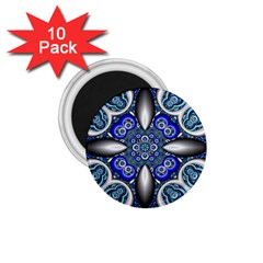 Fractal Cathedral Pattern Mosaic 1 75  Magnets (10 Pack) 