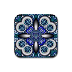 Fractal Cathedral Pattern Mosaic Rubber Square Coaster (4 Pack)  by Nexatart