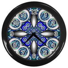 Fractal Cathedral Pattern Mosaic Wall Clocks (black) by Nexatart