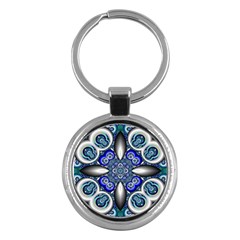 Fractal Cathedral Pattern Mosaic Key Chains (round) 