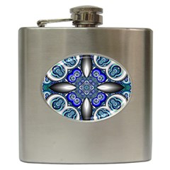 Fractal Cathedral Pattern Mosaic Hip Flask (6 Oz) by Nexatart