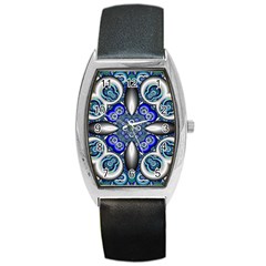 Fractal Cathedral Pattern Mosaic Barrel Style Metal Watch by Nexatart