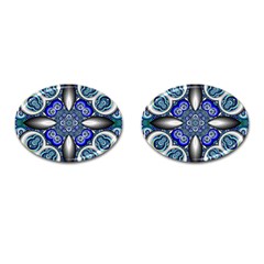 Fractal Cathedral Pattern Mosaic Cufflinks (oval) by Nexatart