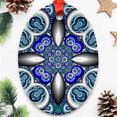 Fractal Cathedral Pattern Mosaic Oval Ornament (two Sides) by Nexatart