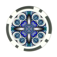 Fractal Cathedral Pattern Mosaic Poker Chip Card Guard (10 Pack) by Nexatart