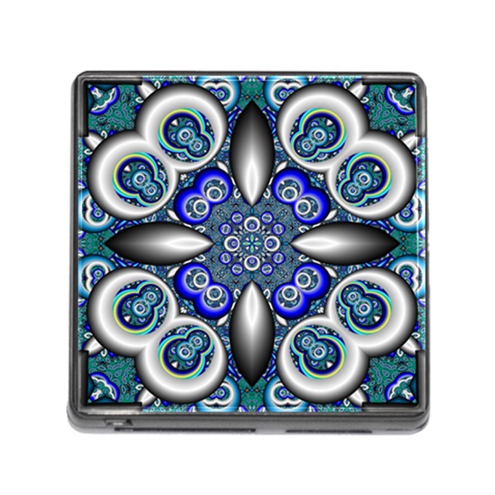 Fractal Cathedral Pattern Mosaic Memory Card Reader (Square)