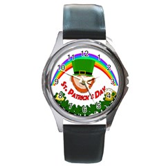 St  Patrick Round Metal Watch by Valentinaart