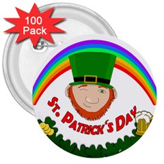 St  Patrick 3  Buttons (100 Pack)  by Valentinaart