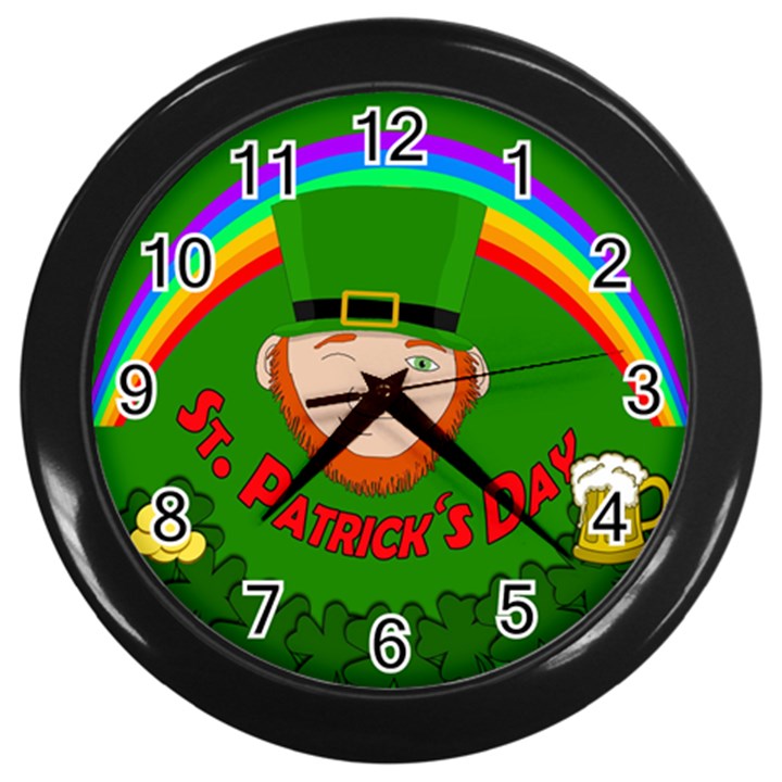 St. Patrick s day Wall Clocks (Black)