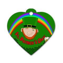 St  Patrick s Day Dog Tag Heart (one Side) by Valentinaart