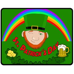 St  Patrick s Day Fleece Blanket (medium)  by Valentinaart