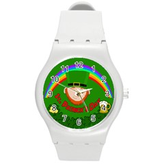 St  Patrick s Day Round Plastic Sport Watch (m) by Valentinaart