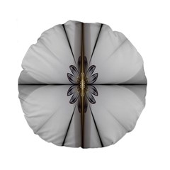 Fractal Fleur Elegance Flower Standard 15  Premium Flano Round Cushions