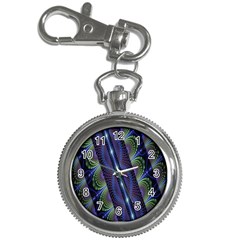 Fractal Blue Lines Colorful Key Chain Watches