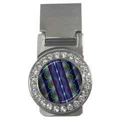 Fractal Blue Lines Colorful Money Clips (cz)  by Nexatart