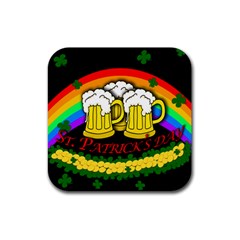 Beer Mugs Rubber Coaster (square)  by Valentinaart