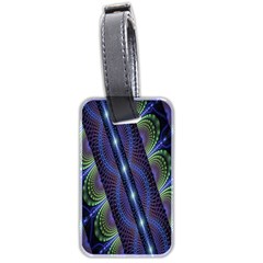 Fractal Blue Lines Colorful Luggage Tags (Two Sides)