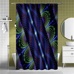 Fractal Blue Lines Colorful Shower Curtain 48  x 72  (Small) 