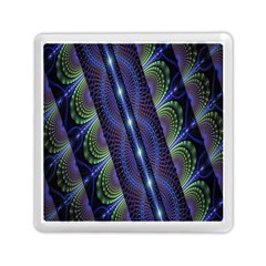 Fractal Blue Lines Colorful Memory Card Reader (Square) 