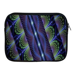 Fractal Blue Lines Colorful Apple iPad 2/3/4 Zipper Cases