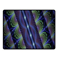 Fractal Blue Lines Colorful Double Sided Fleece Blanket (Small) 