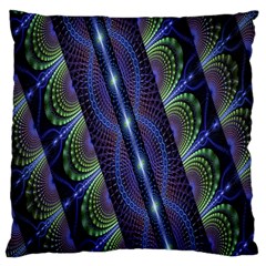 Fractal Blue Lines Colorful Standard Flano Cushion Case (One Side)