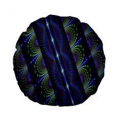 Fractal Blue Lines Colorful Standard 15  Premium Flano Round Cushions