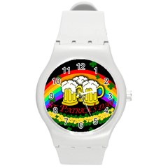 Beer Mugs Round Plastic Sport Watch (m) by Valentinaart