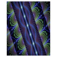 Fractal Blue Lines Colorful Drawstring Bag (small) by Nexatart