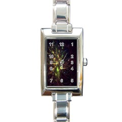 Fractal Flame Light Energy Rectangle Italian Charm Watch by Nexatart