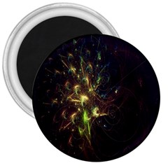 Fractal Flame Light Energy 3  Magnets by Nexatart