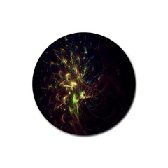 Fractal Flame Light Energy Rubber Coaster (round)  by Nexatart