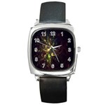 Fractal Flame Light Energy Square Metal Watch Front