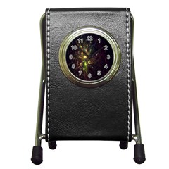 Fractal Flame Light Energy Pen Holder Desk Clocks by Nexatart