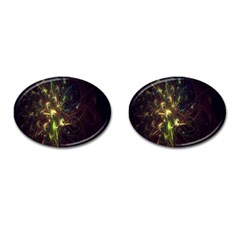 Fractal Flame Light Energy Cufflinks (oval)