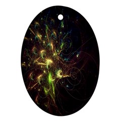 Fractal Flame Light Energy Oval Ornament (two Sides) by Nexatart