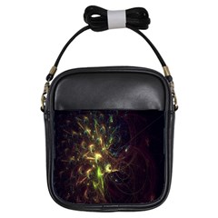 Fractal Flame Light Energy Girls Sling Bags by Nexatart