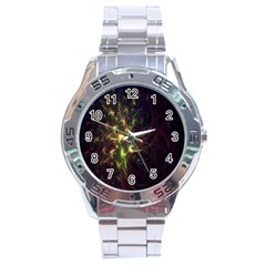 Fractal Flame Light Energy Stainless Steel Analogue Watch by Nexatart