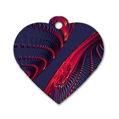 Fractal Fractal Art Digital Art Dog Tag Heart (one Side) by Nexatart