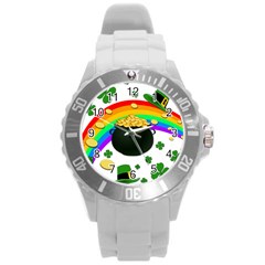 Good Luck Round Plastic Sport Watch (l) by Valentinaart