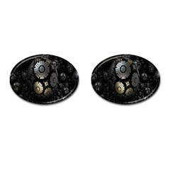 Fractal Sphere Steel 3d Structures Cufflinks (Oval)