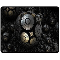 Fractal Sphere Steel 3d Structures Fleece Blanket (Medium) 