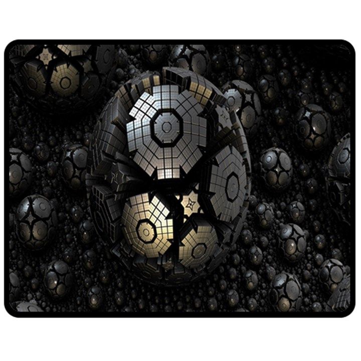 Fractal Sphere Steel 3d Structures Fleece Blanket (Medium) 