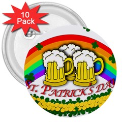 Beer 3  Buttons (10 Pack)  by Valentinaart