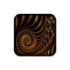 Fractal Spiral Endless Mathematics Rubber Coaster (Square) 