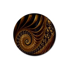 Fractal Spiral Endless Mathematics Rubber Round Coaster (4 pack) 