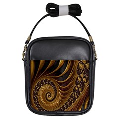 Fractal Spiral Endless Mathematics Girls Sling Bags