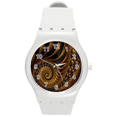 Fractal Spiral Endless Mathematics Round Plastic Sport Watch (m) by Nexatart